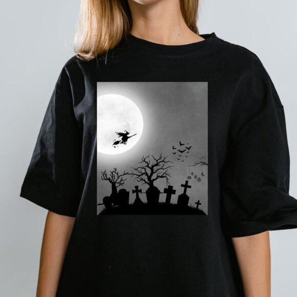 Tops - Retro Halloween Shirt, Spooky Graphic Print, Scary Shirt